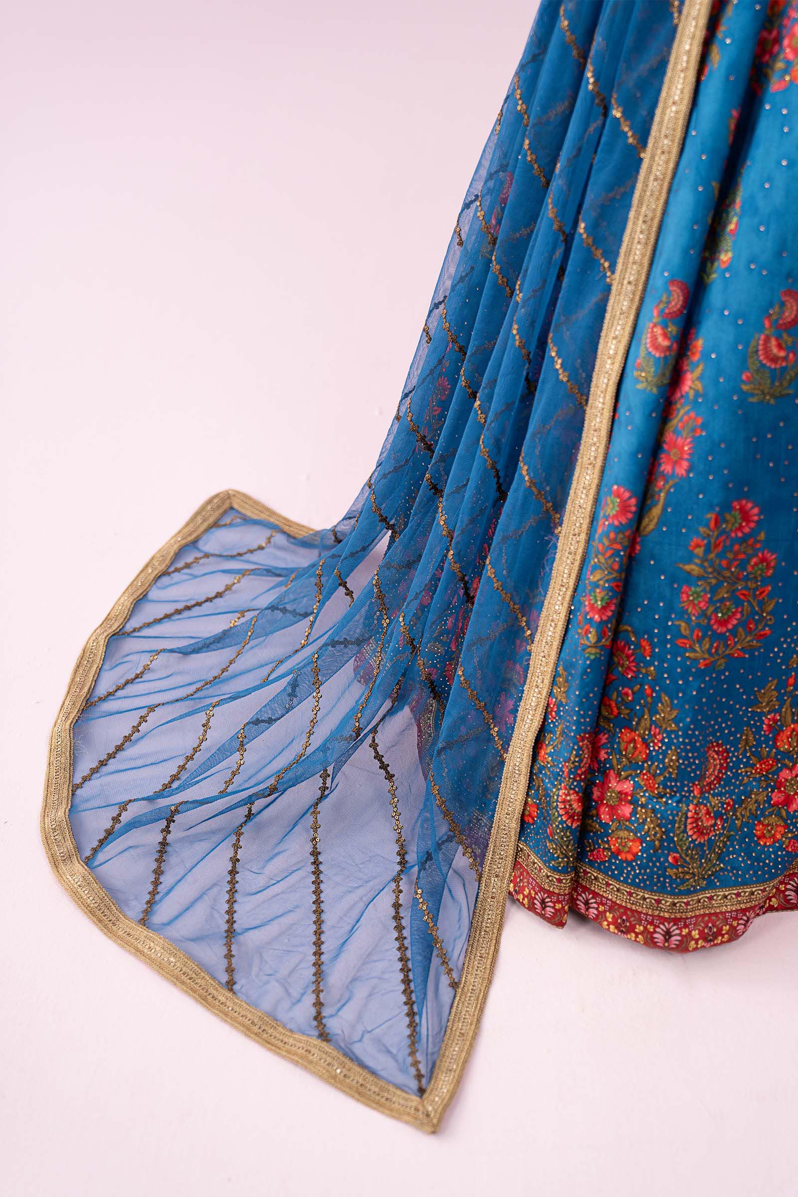 Maria.B. - 3 Piece Embroidered Raw Silk Suit