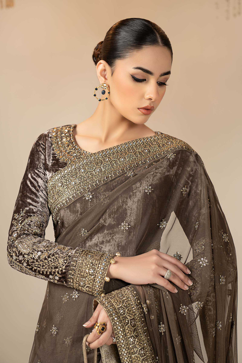Maria.B. - Embroidered Net Saree