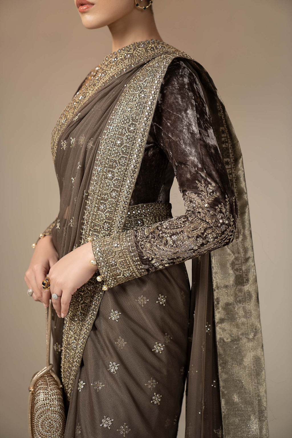 Maria.B. - Embroidered Net Saree