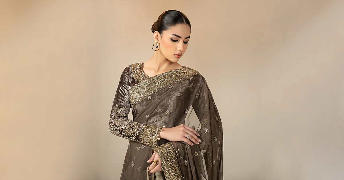 Maria.B. - Embroidered Net Saree