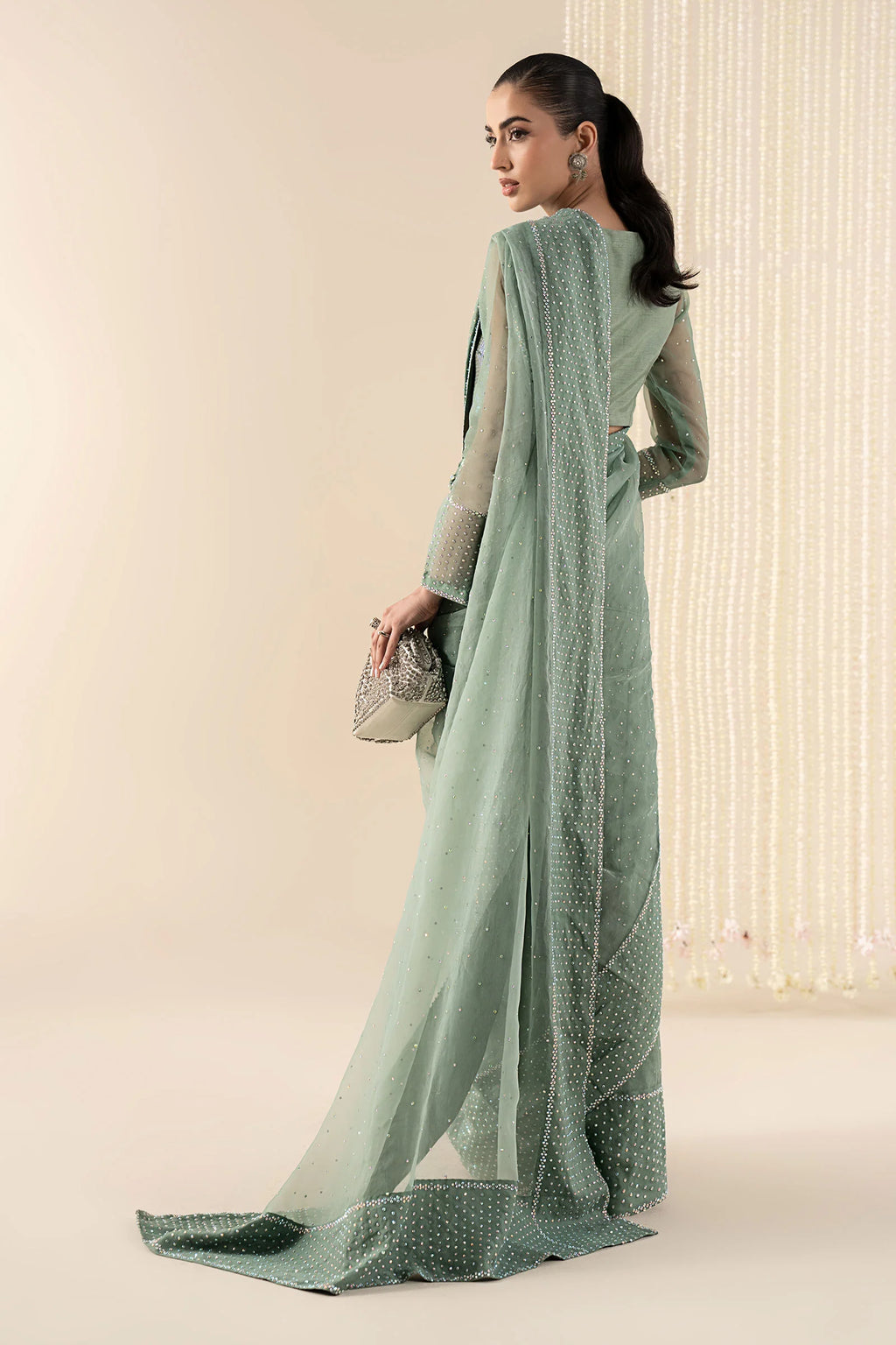 Maria.B. - Embellished Organza Saree