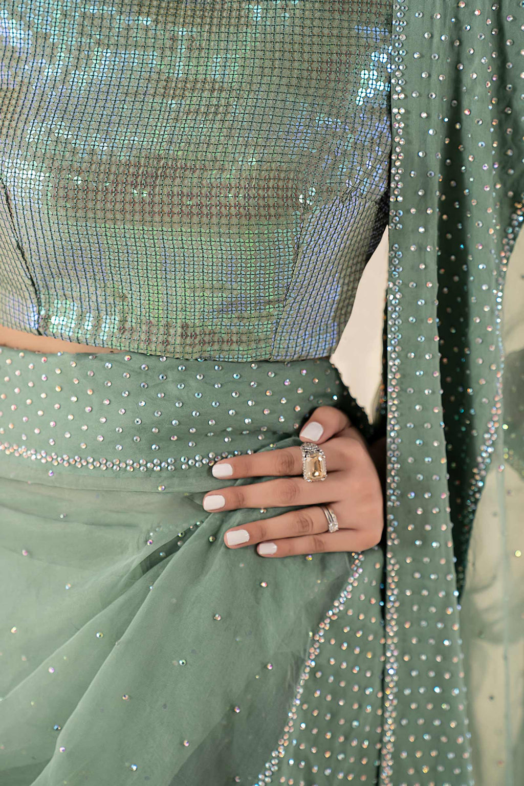 Maria.B. - Embellished Organza Saree