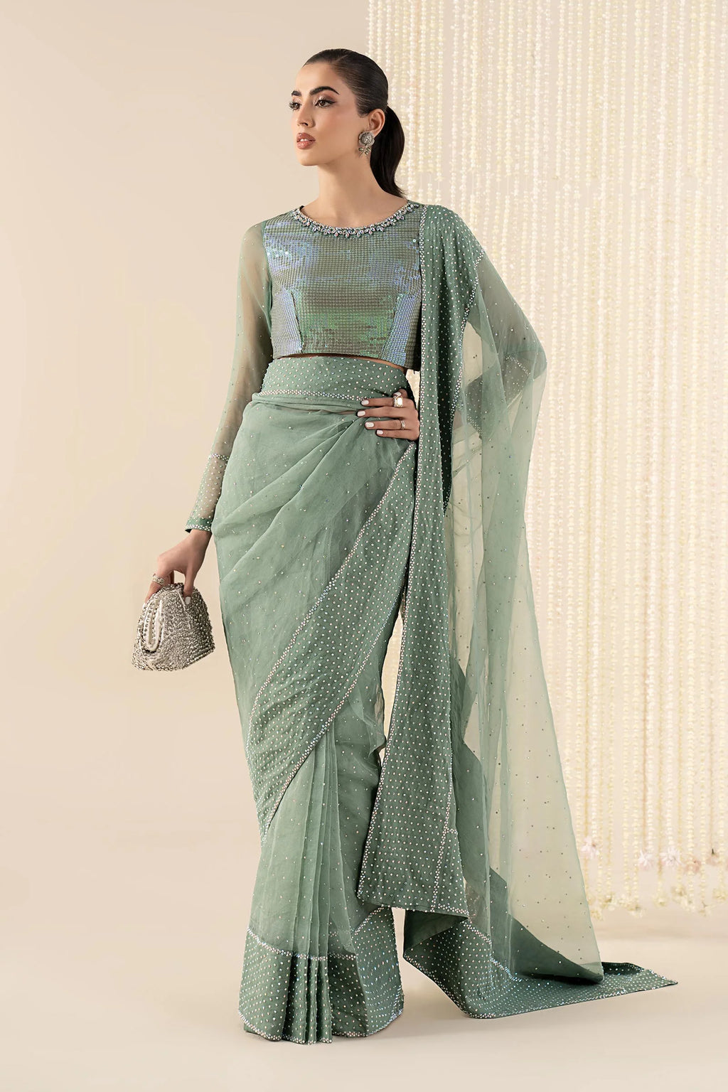 Maria.B. - Embellished Organza Saree