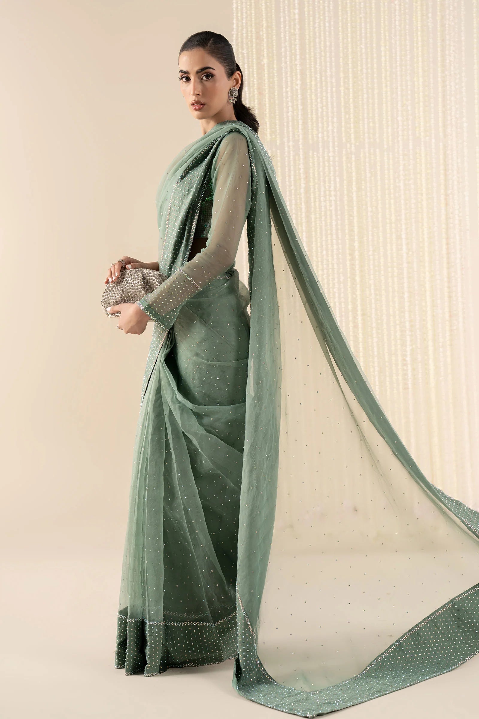 Maria.B. - Embellished Organza Saree