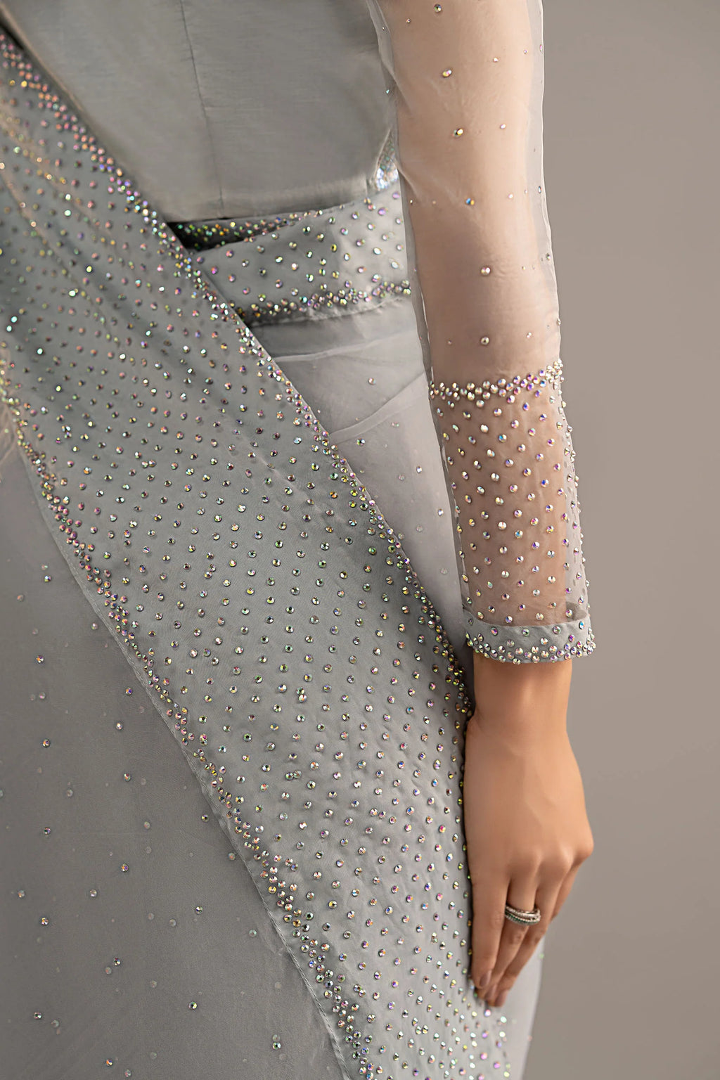 Maria.B. - Embellished Organza Saree