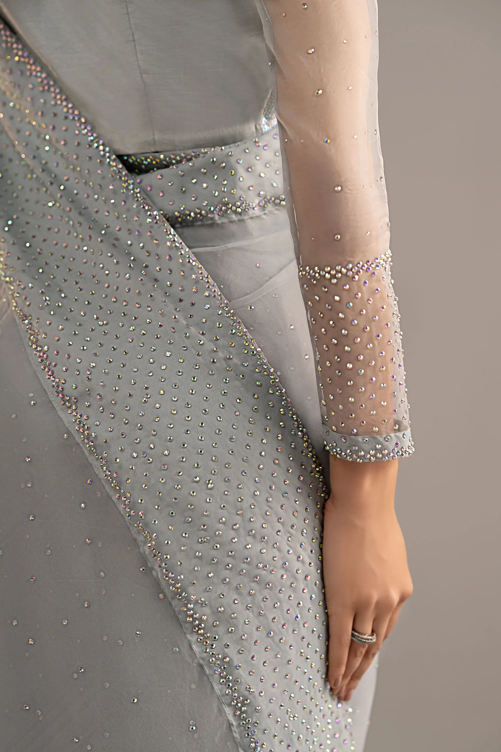 Maria.B. - Embellished Organza Saree