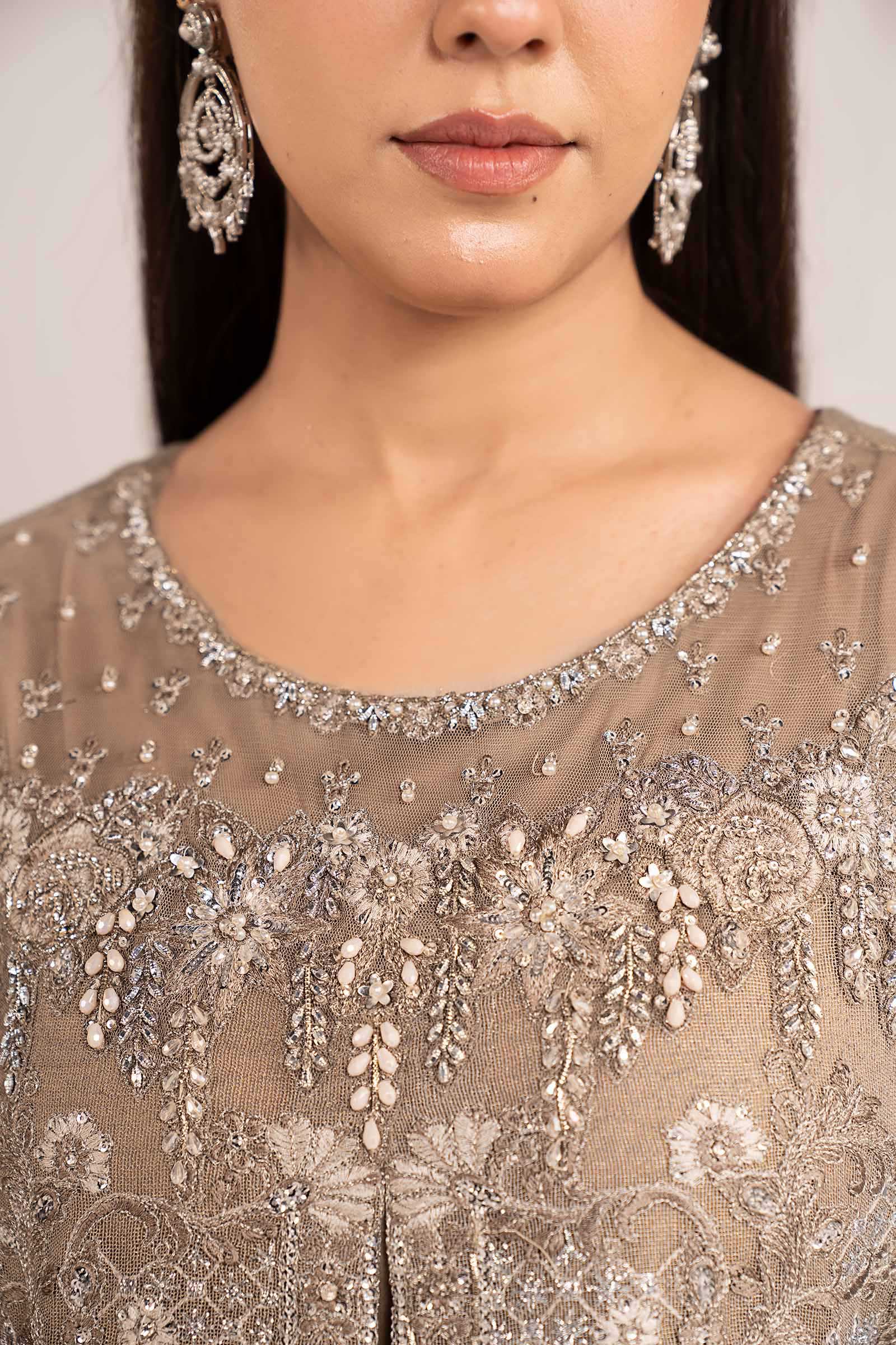Maria.B. - 3 Piece Embroidered Net Suit
