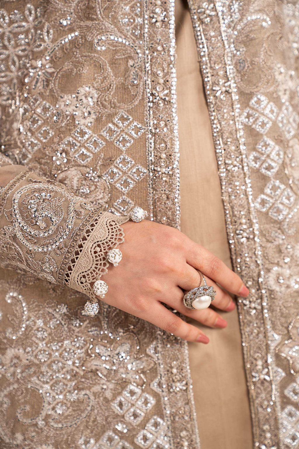 Maria.B. - 3 Piece Embroidered Net Suit