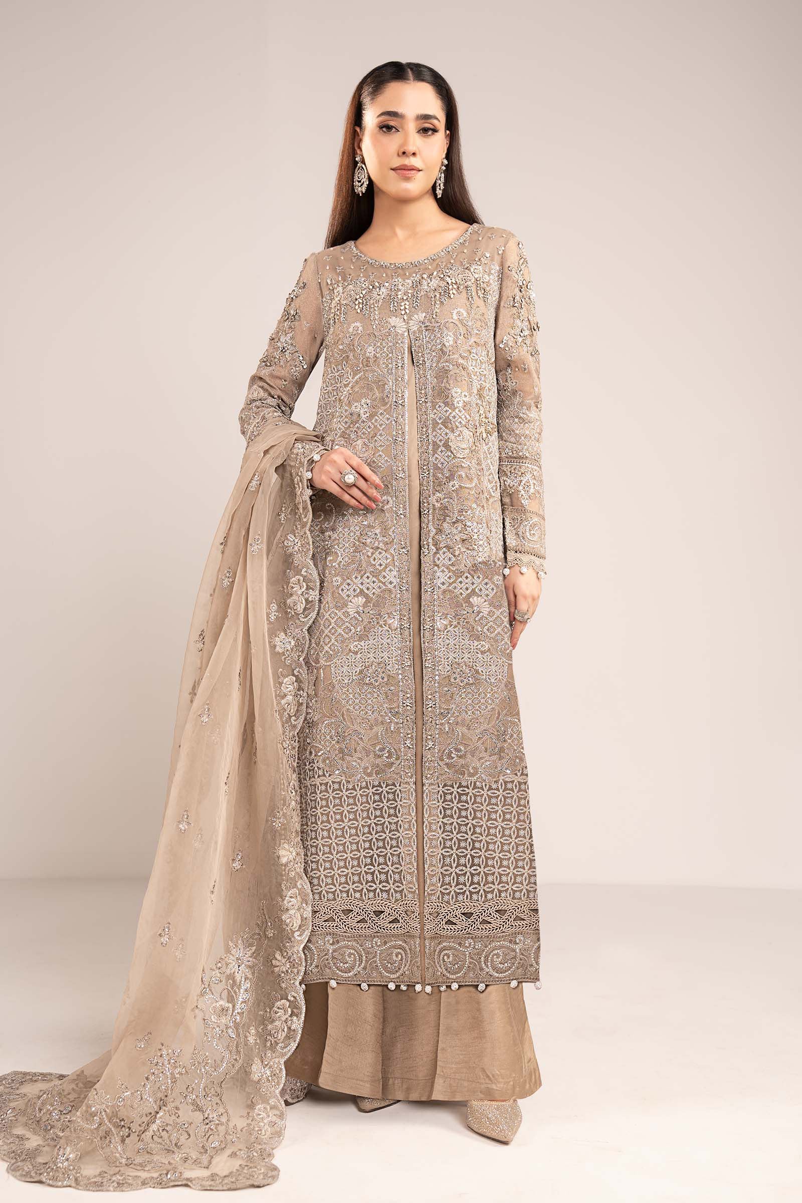 Maria.B. - 3 Piece Embroidered Net Suit