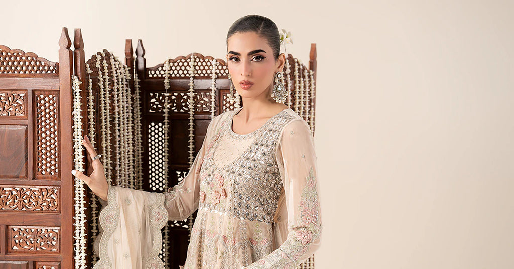 Maria.B. - 3 Piece Embroidered Net Suit