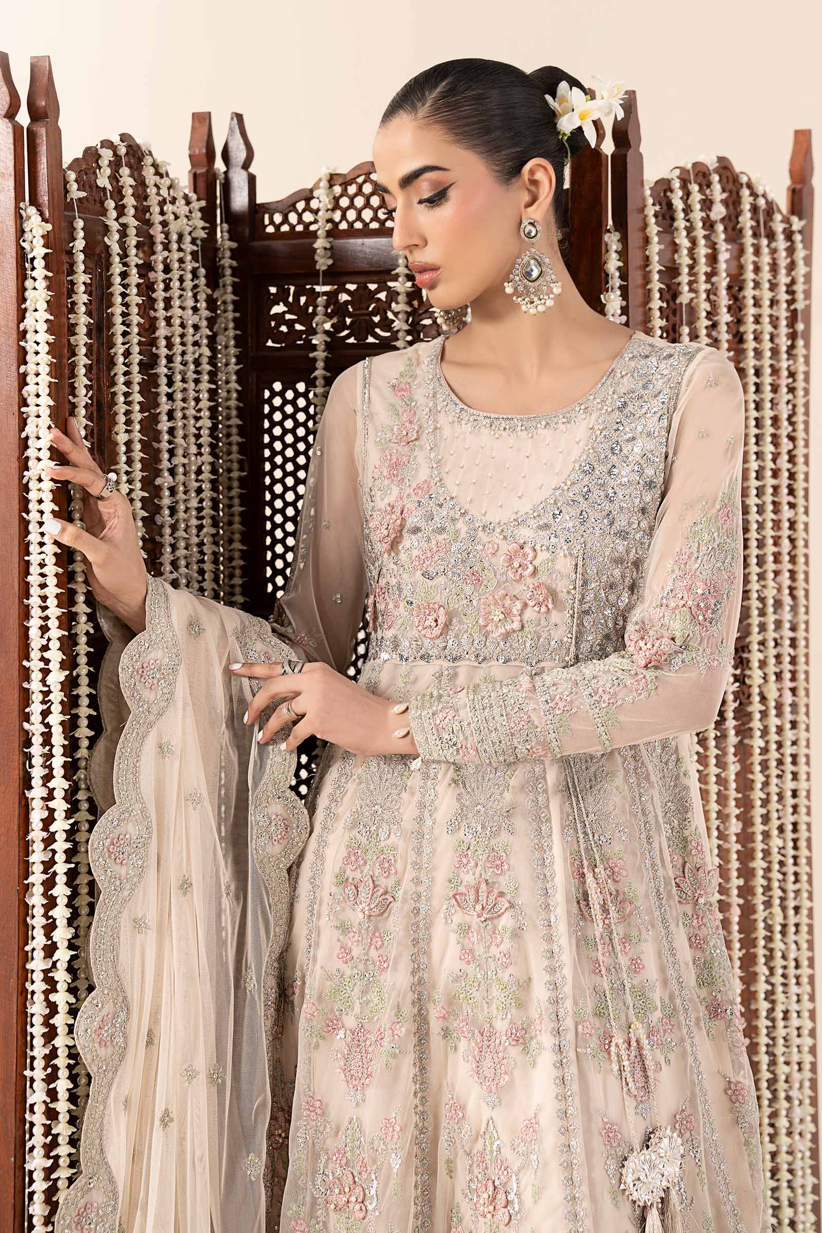Maria.B. - 3 Piece Embroidered Net Suit
