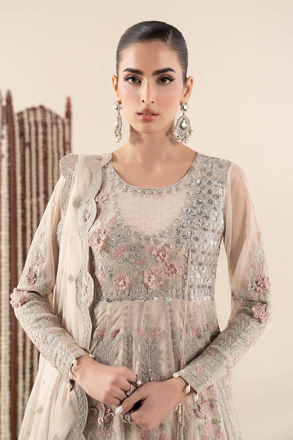 Maria.B. - 3 Piece Embroidered Net Suit