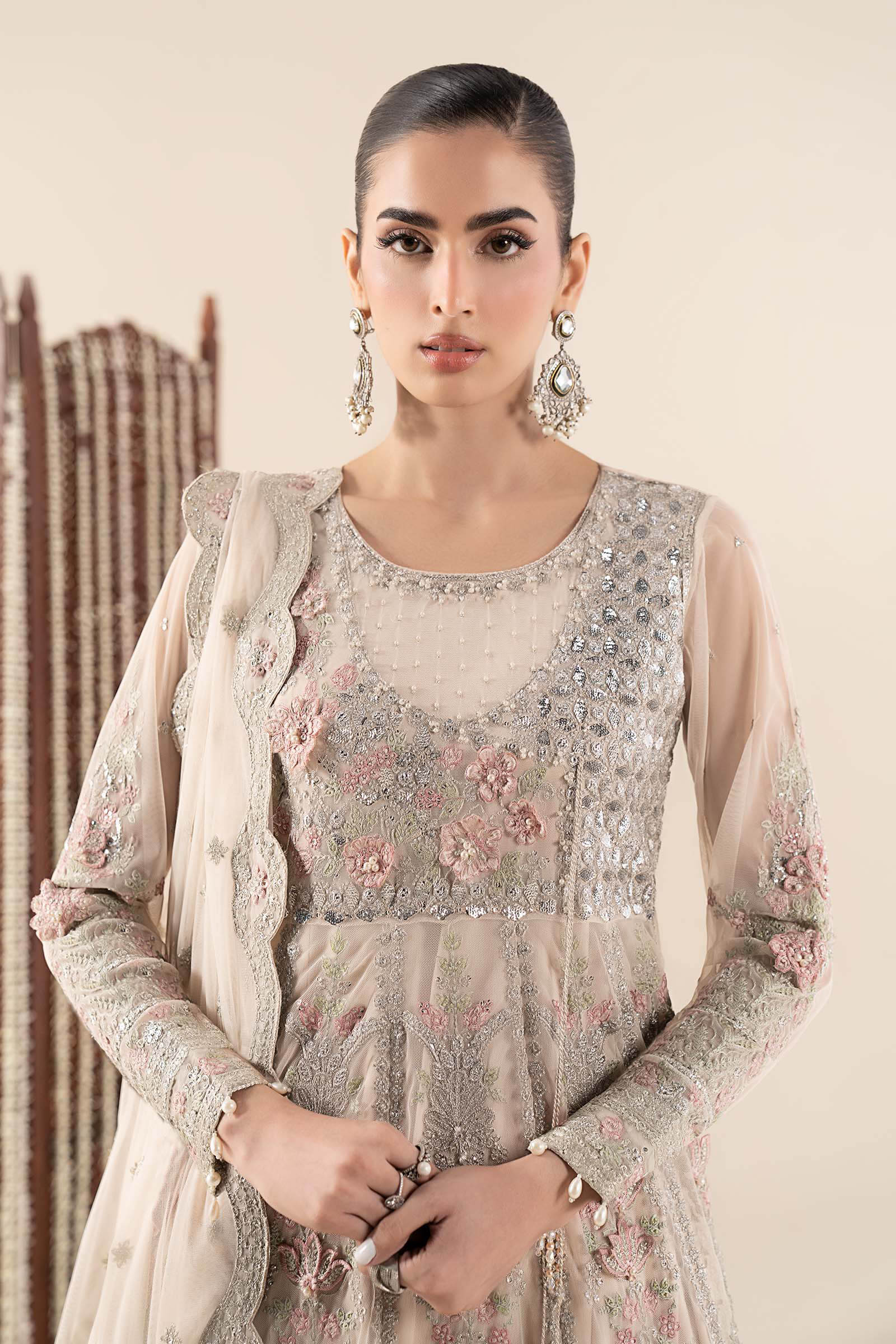 Maria.B. - 3 Piece Embroidered Net Suit