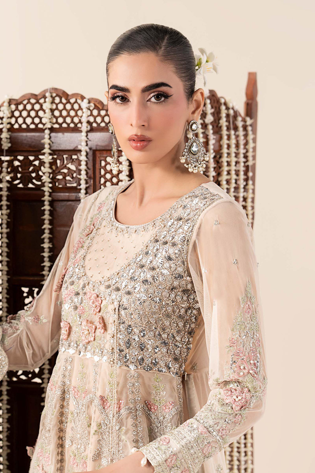 Maria.B. - 3 Piece Embroidered Net Suit