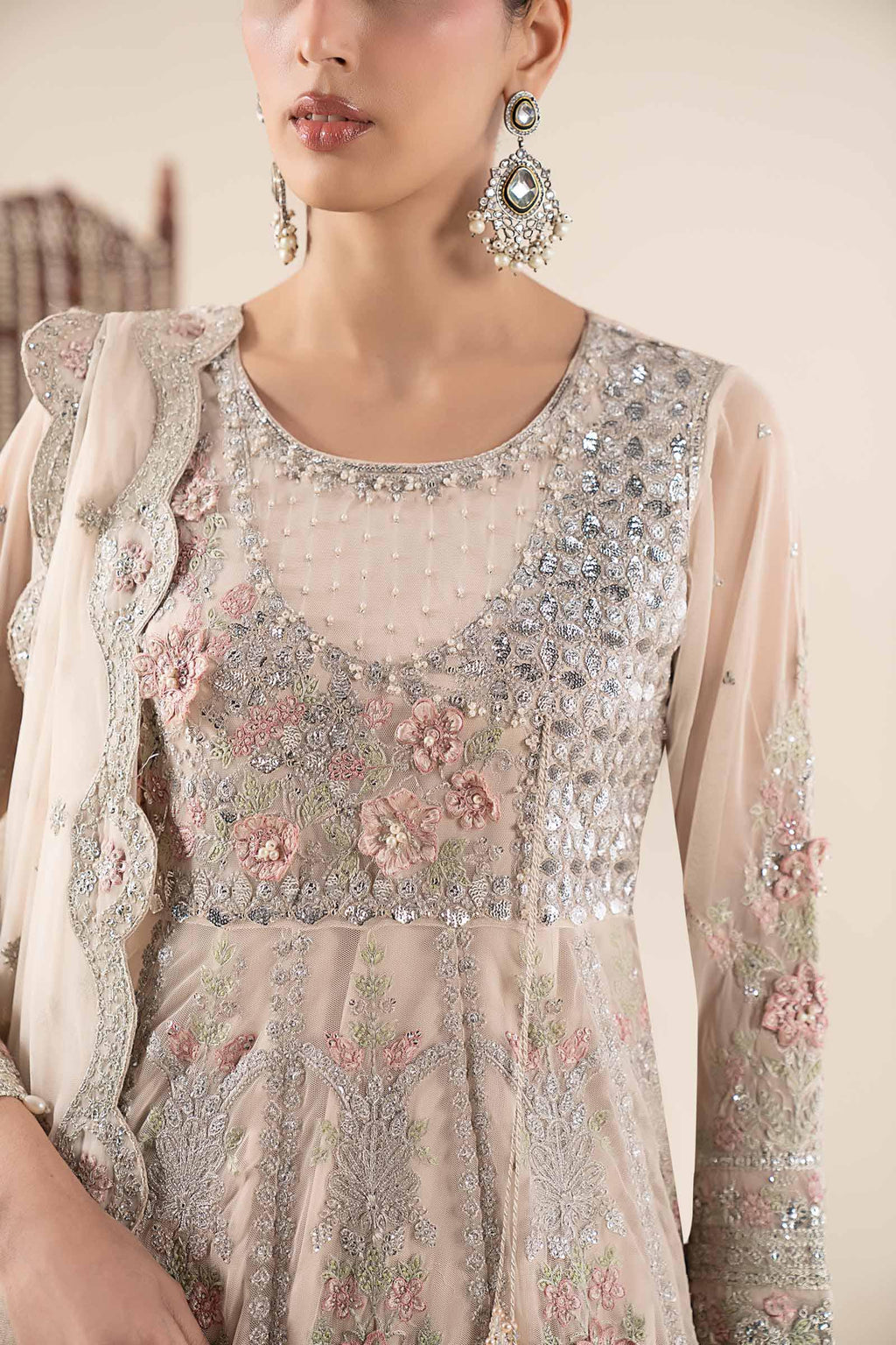 Maria.B. - 3 Piece Embroidered Net Suit