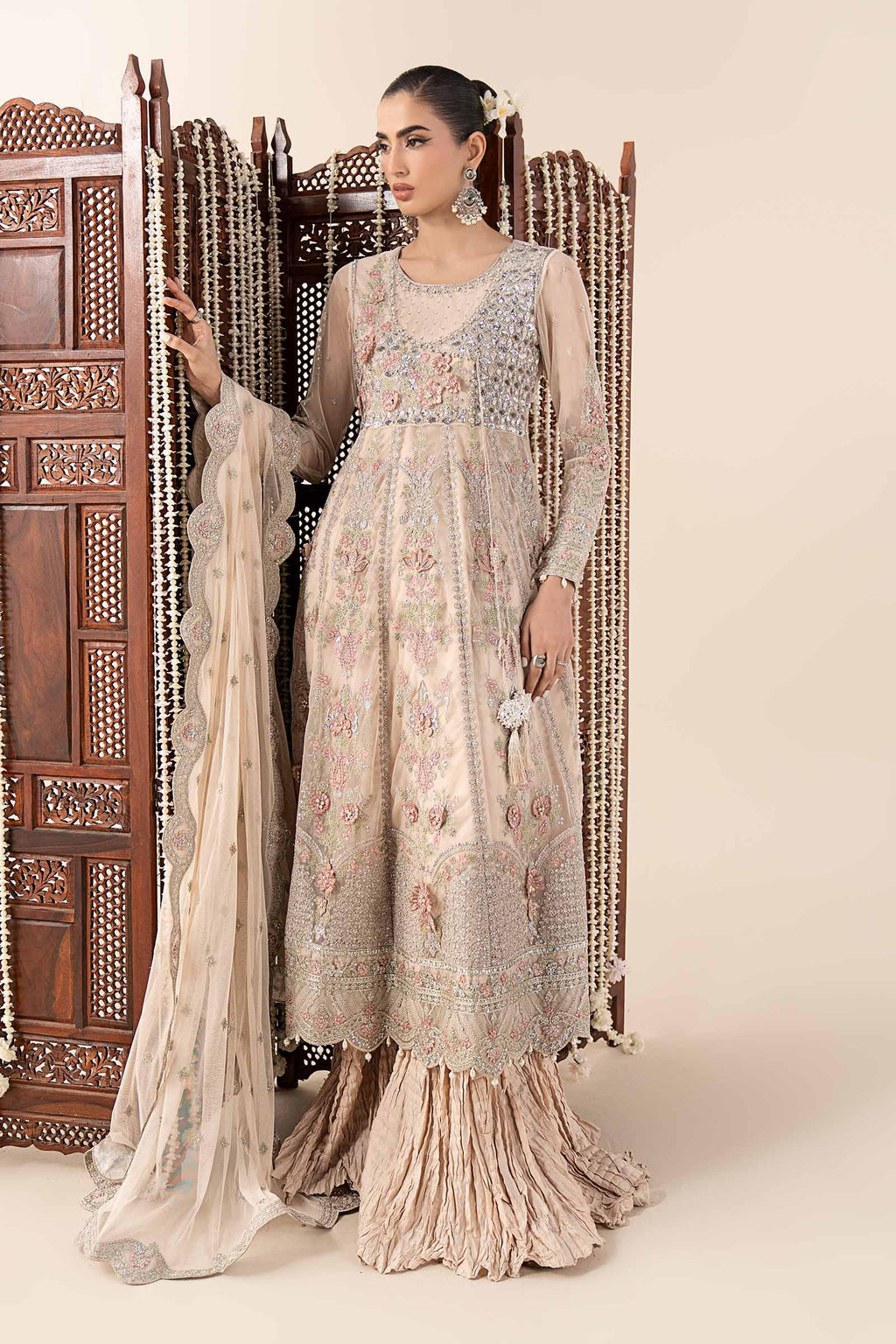 Maria.B. - 3 Piece Embroidered Net Suit