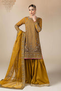 Maria.B. - 3 Piece Embroidered Raw Silk Suit