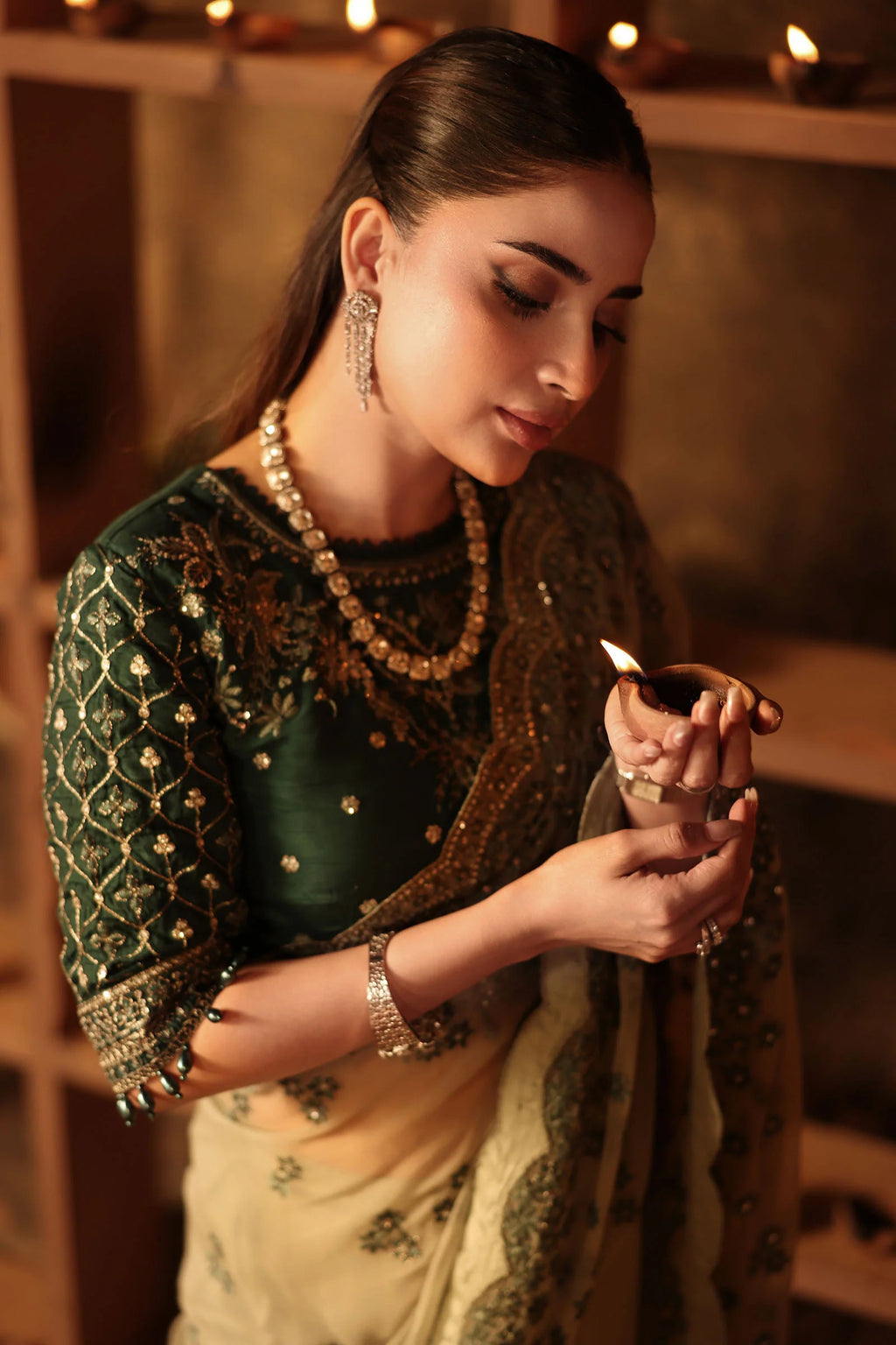 Maria.B. - Embroidered Chiffon Saree