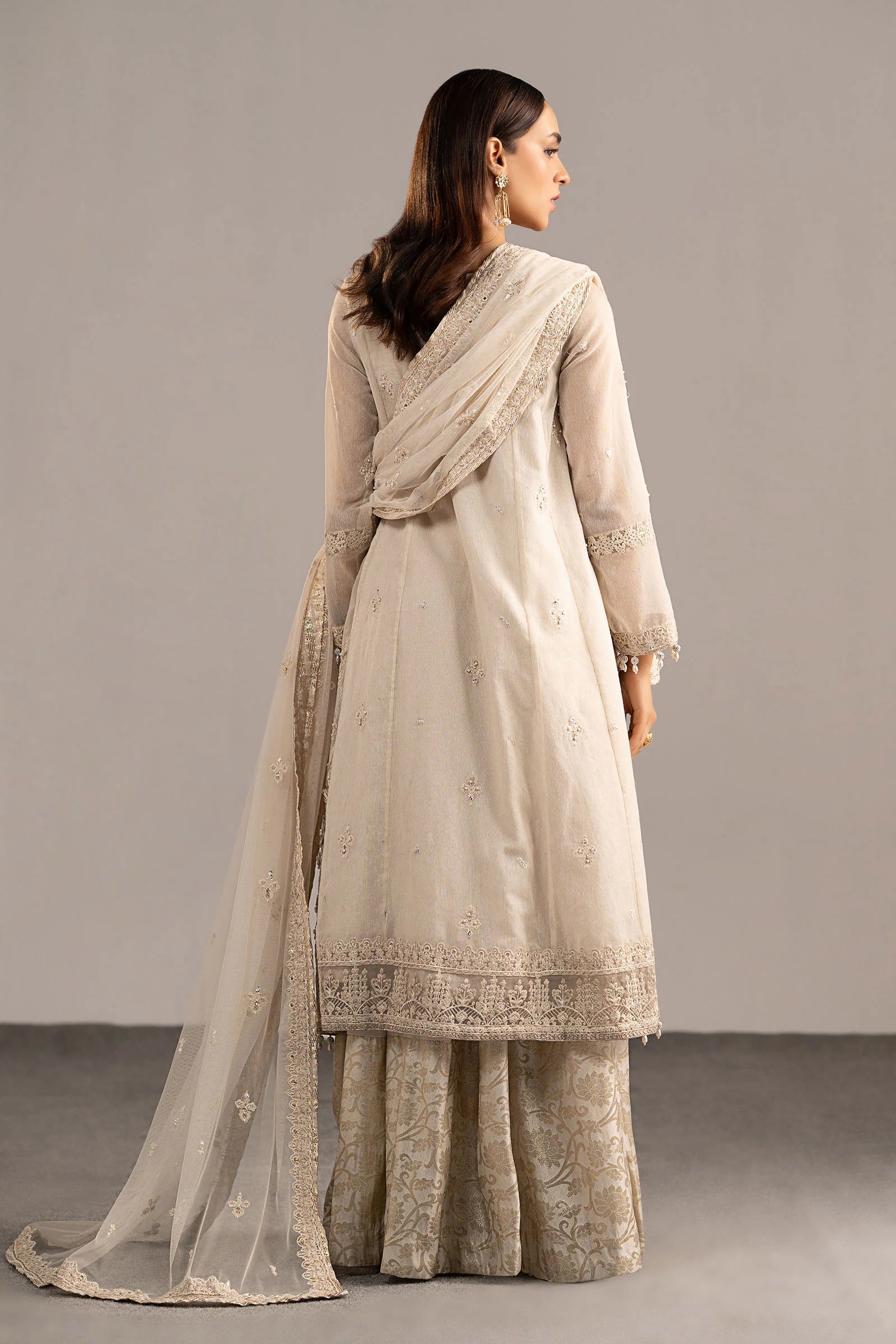 Maria.B. - 3 Piece Embroidered Cotton Net Suit