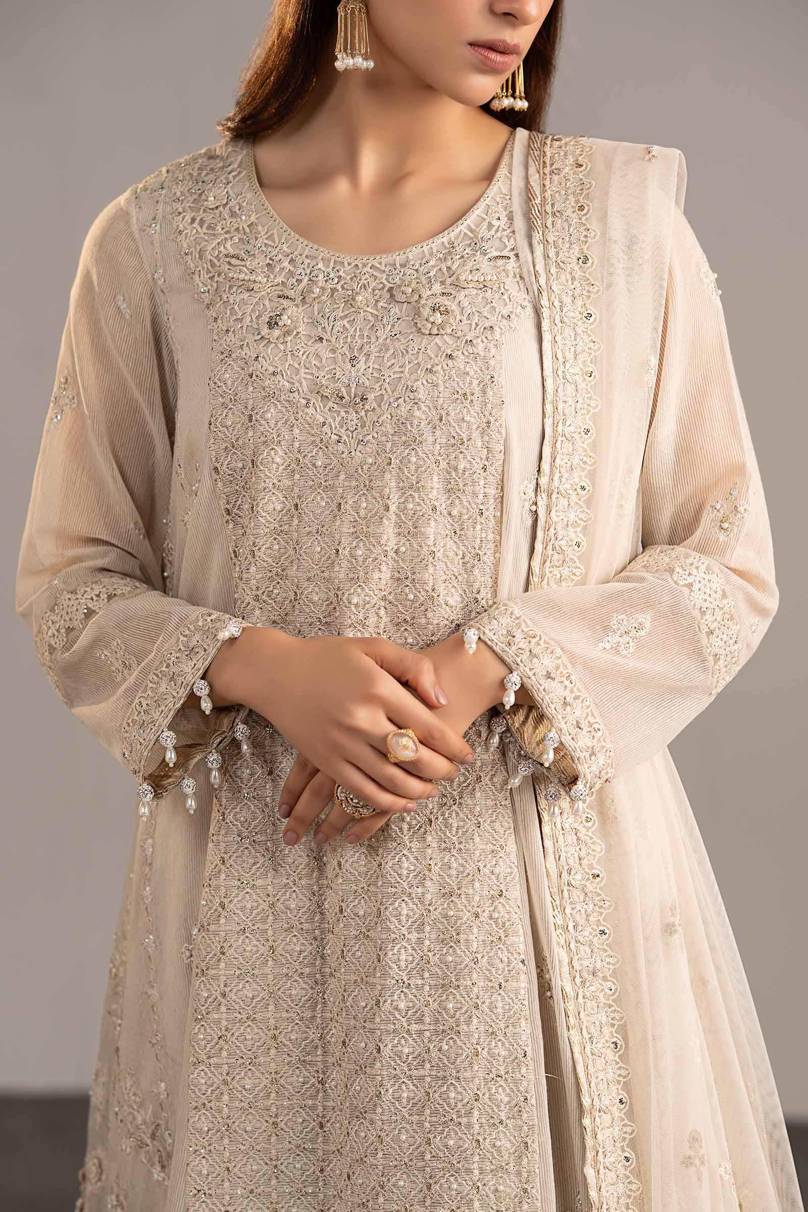 Maria.B. - 3 Piece Embroidered Cotton Net Suit