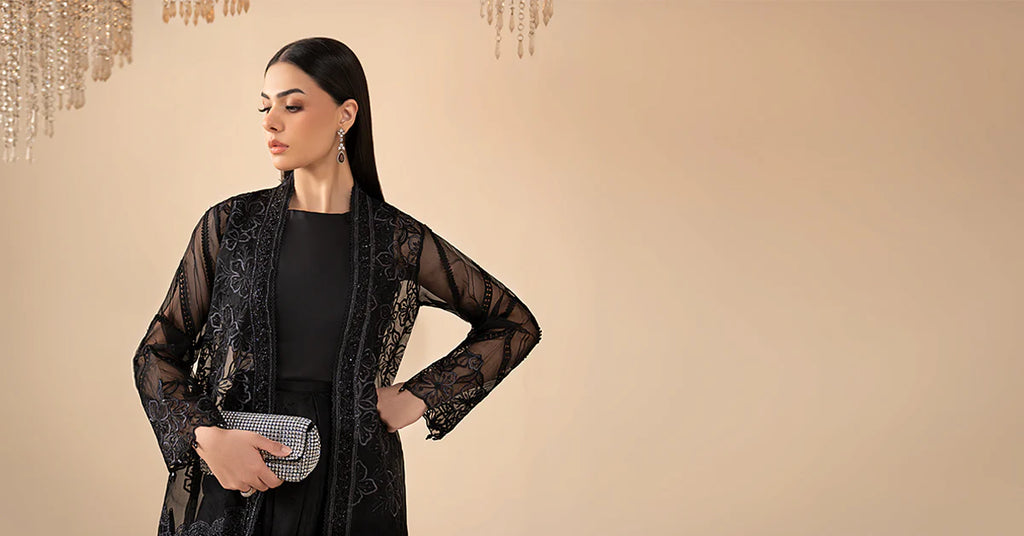 Maria.B. - 4 Piece Embroidered Organza Suit