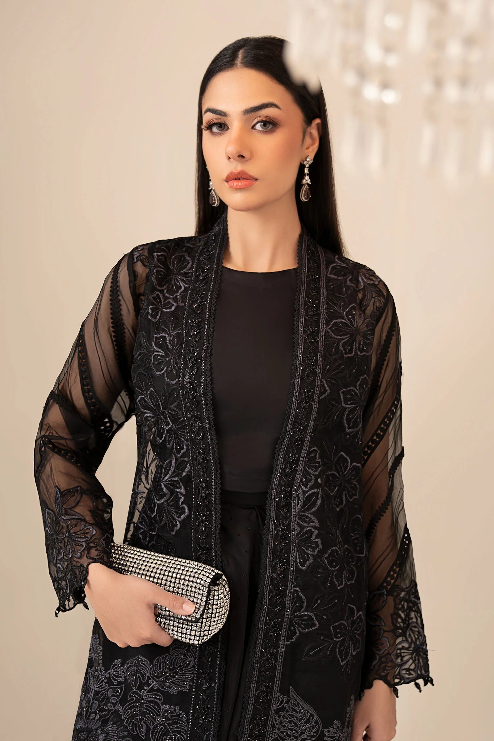 Maria.B. - 4 Piece Embroidered Organza Suit