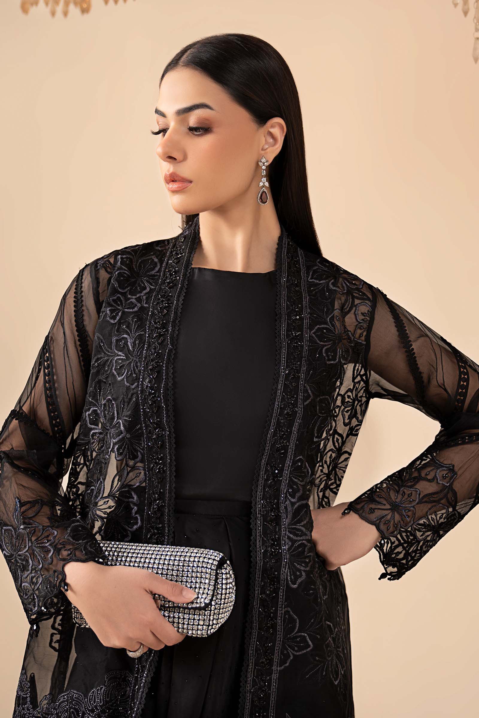Maria.B. - 4 Piece Embroidered Organza Suit