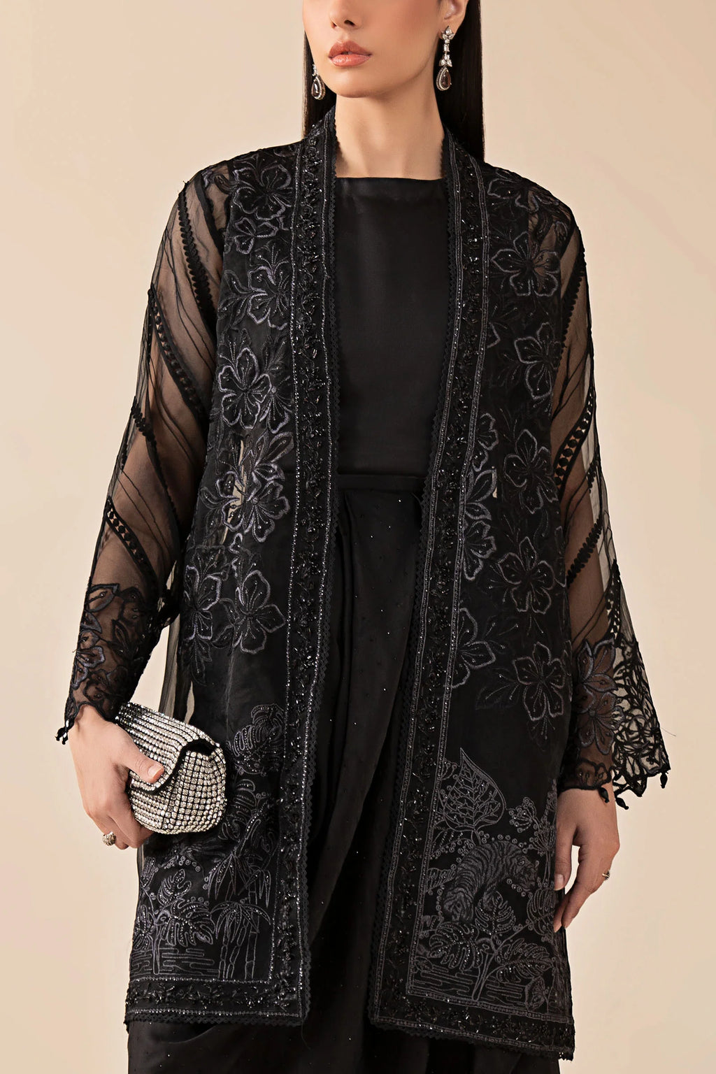Maria.B. - 4 Piece Embroidered Organza Suit