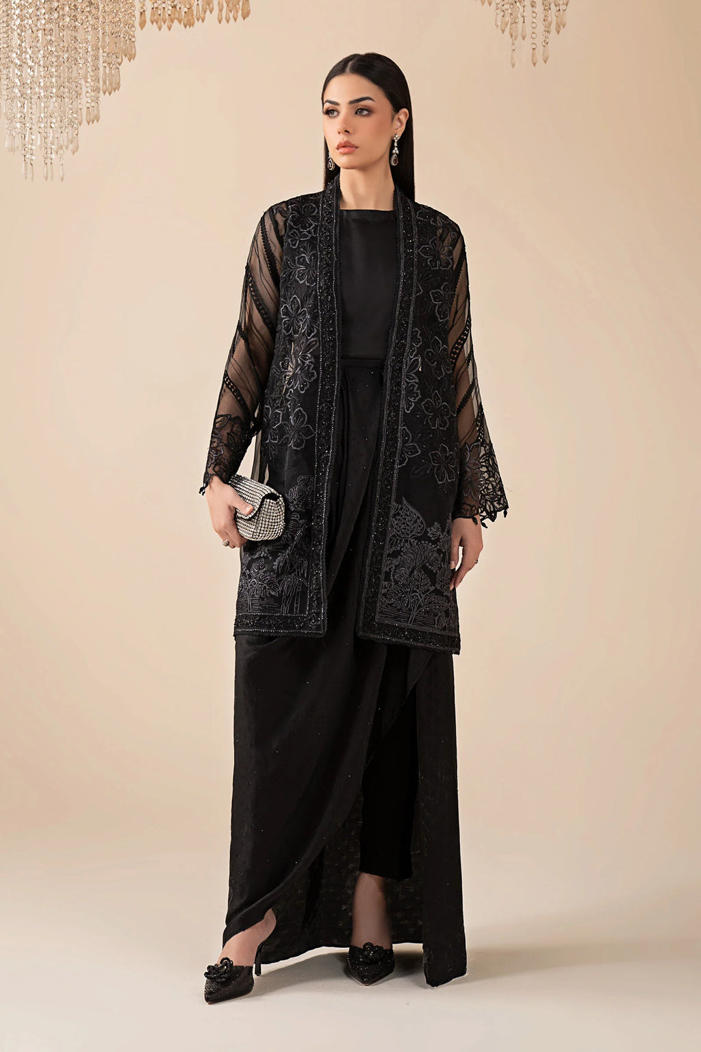 Maria.B. - 4 Piece Embroidered Organza Suit