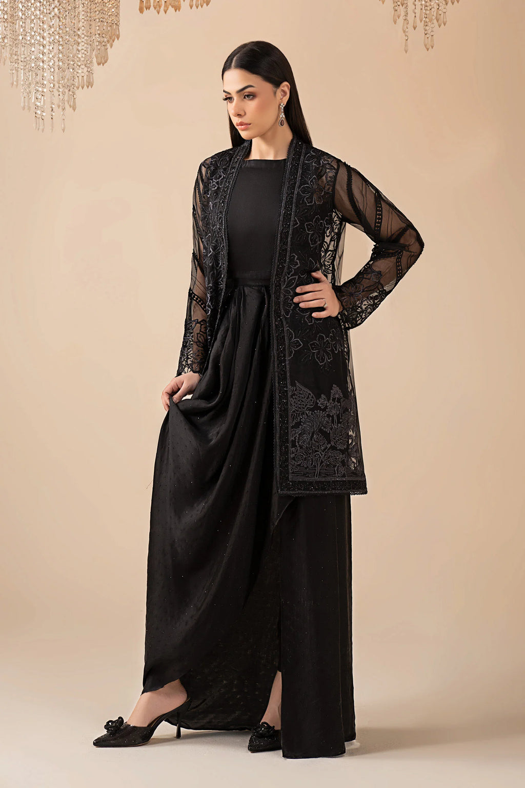 Maria.B. - 4 Piece Embroidered Organza Suit