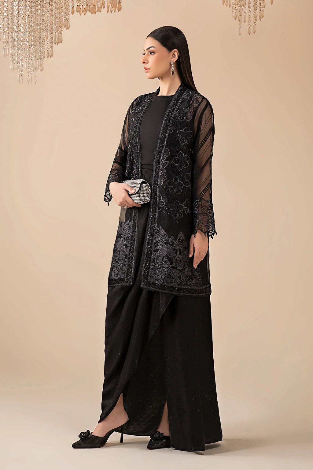 Maria.B. - 4 Piece Embroidered Organza Suit