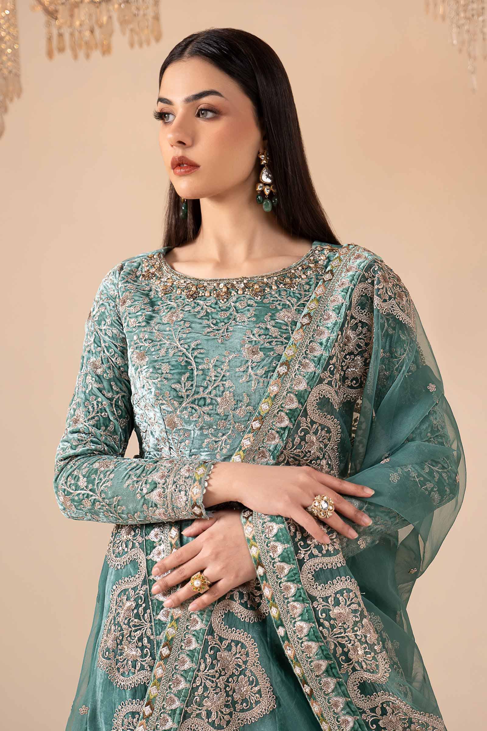 Maria.B. - 3 Piece Embroidered Velvet Suit