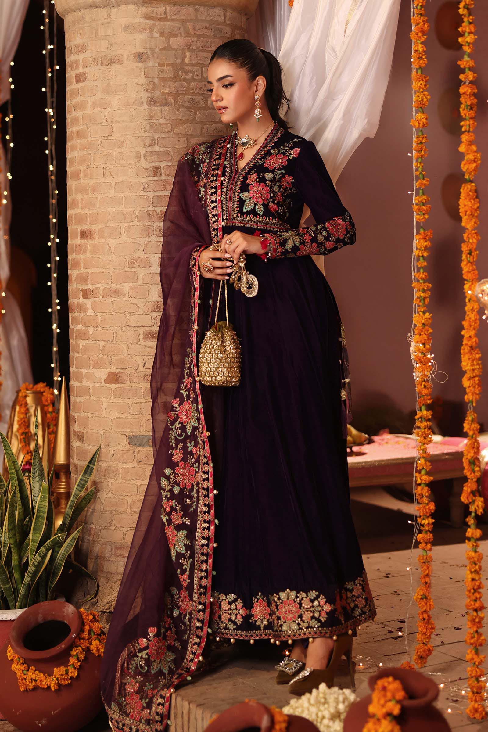 Maria.B. - 3 Piece Embroidered Velvet Suit
