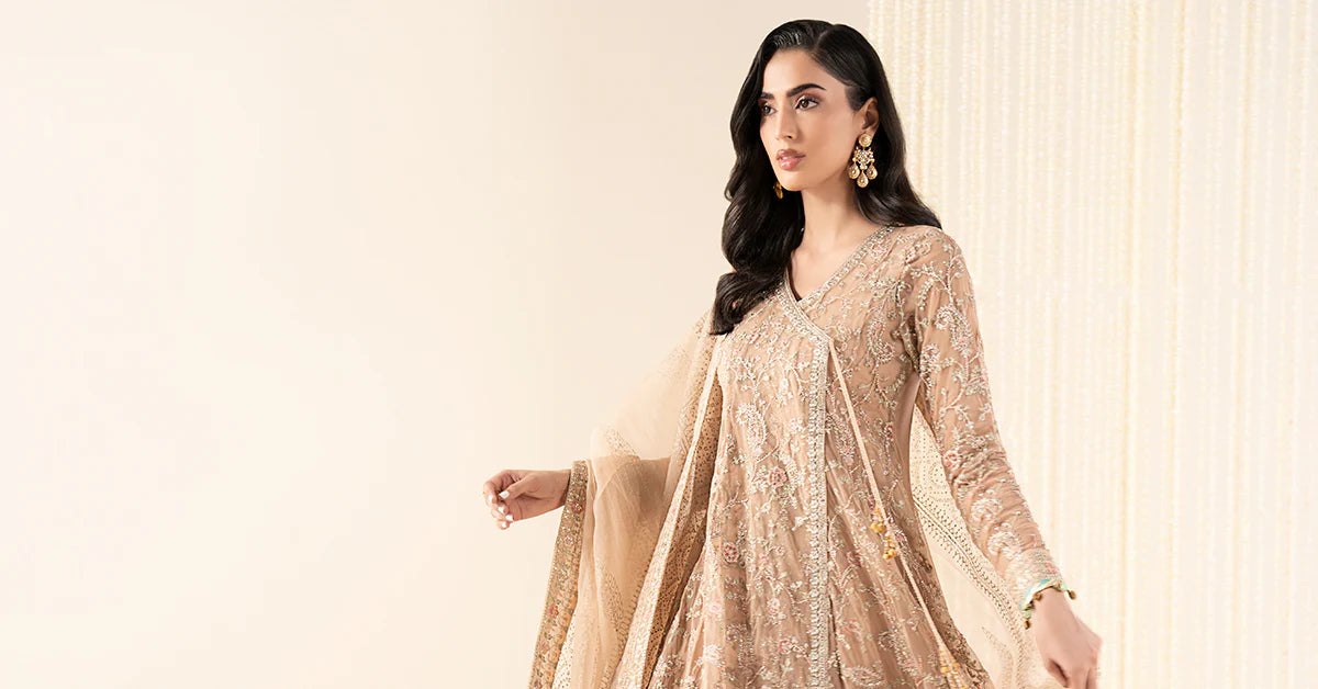 Maria.B. - 3 Piece Embroidered Net Suit