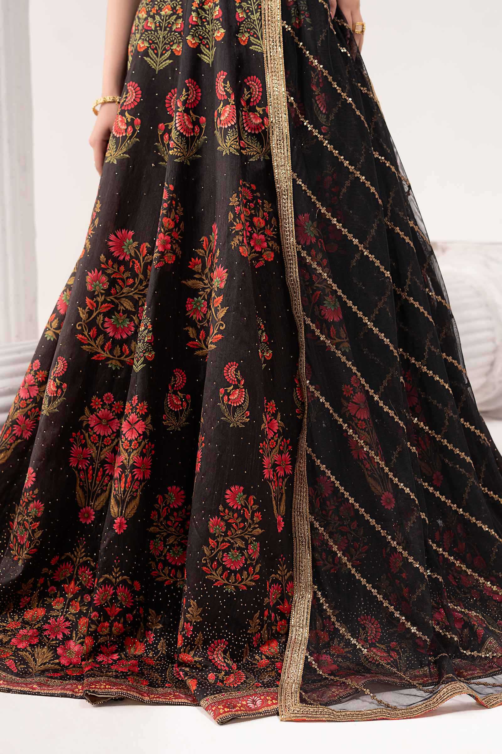 Maria.B. - 3 Piece Embroidered Raw Silk Suit