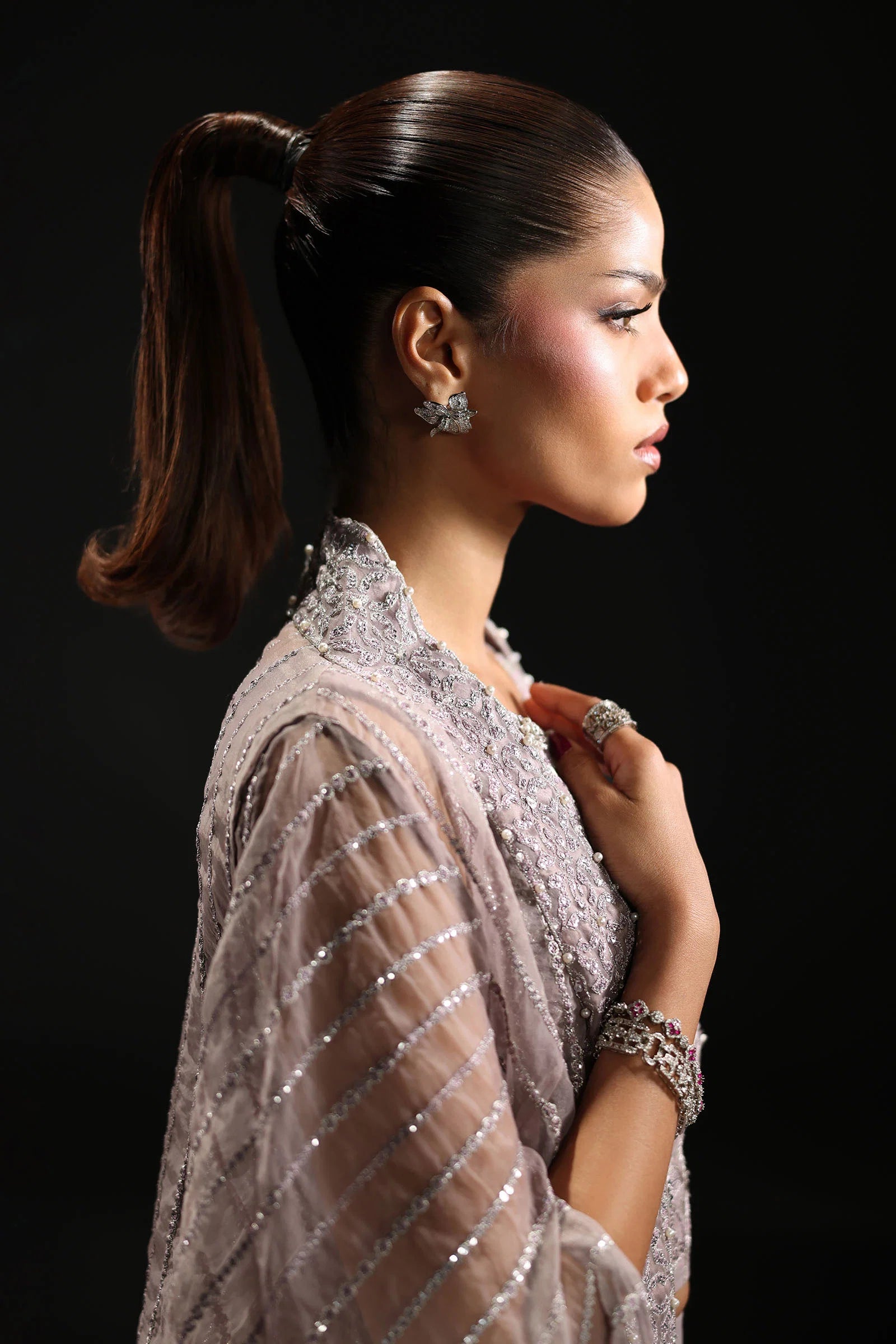 Maria.B. - 3 Piece Embroidered Organza Suit