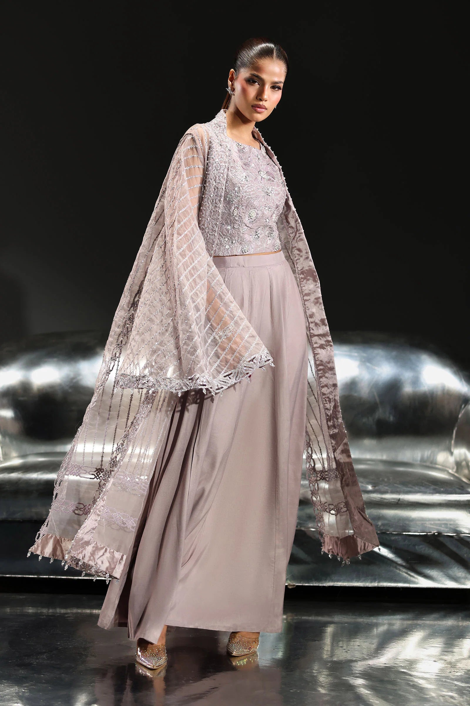 Maria.B. - 3 Piece Embroidered Organza Suit