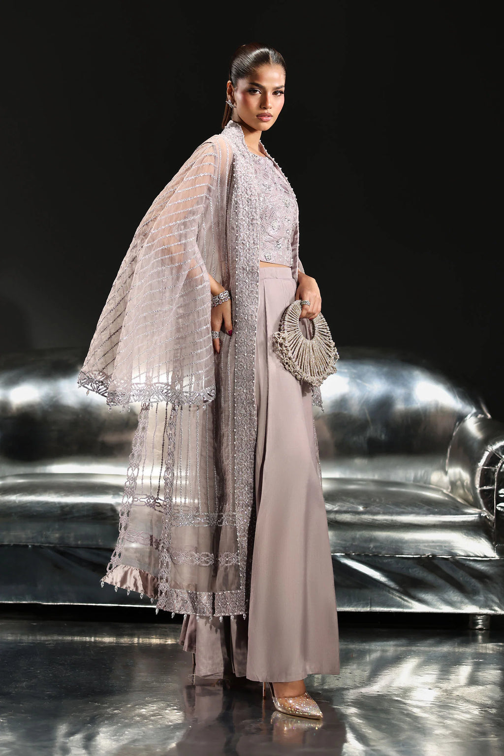 Maria.B. - 3 Piece Embroidered Organza Suit