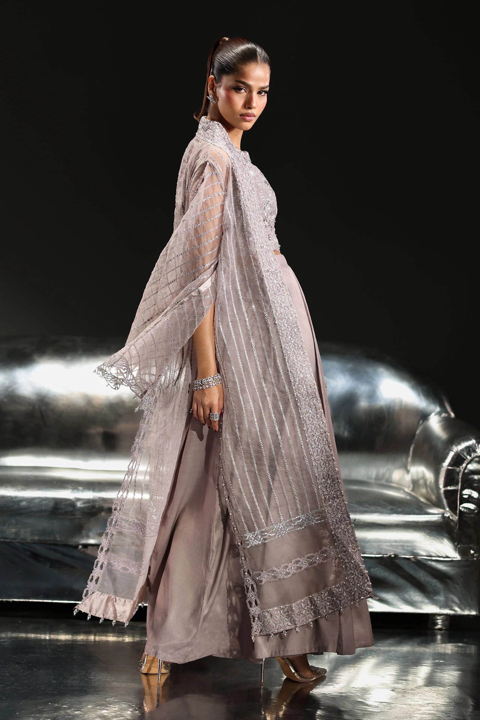 Maria.B. - 3 Piece Embroidered Organza Suit