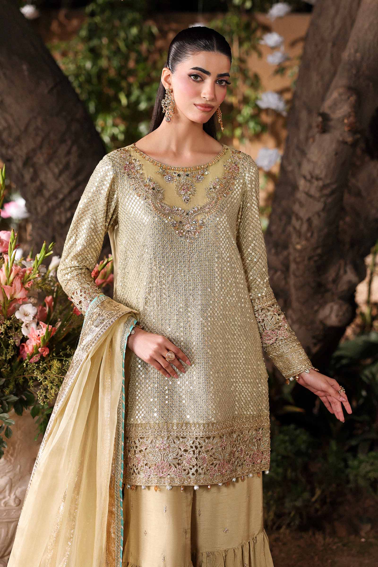 Maria.B. - Embroidered Chiffon Suit