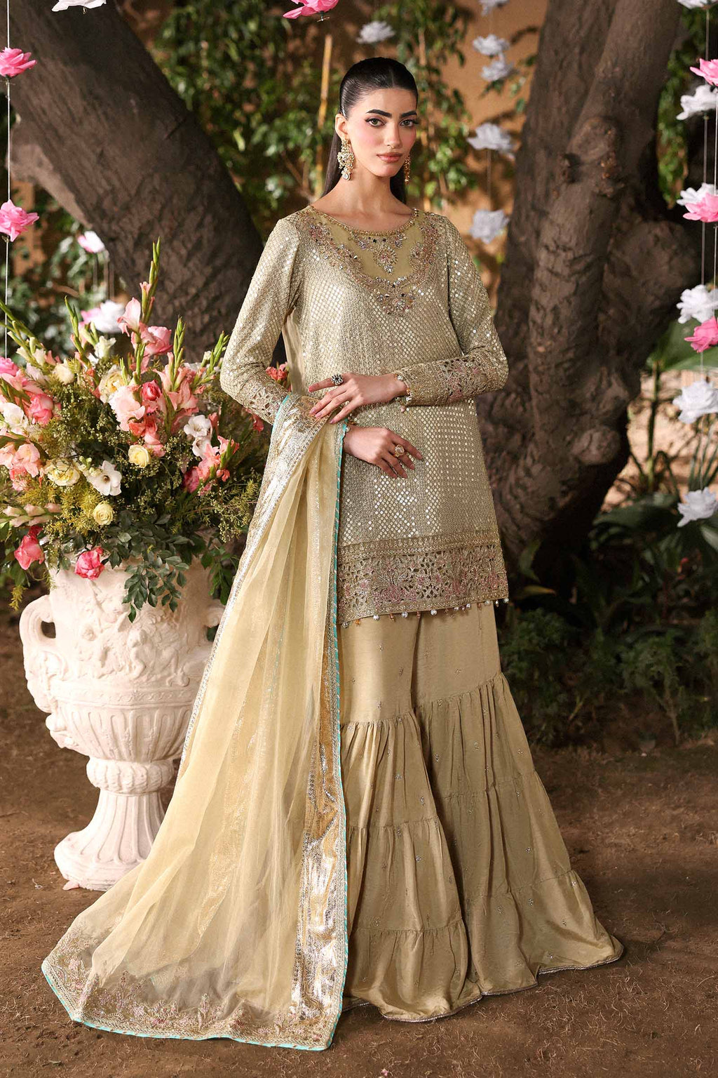 Maria.B. - Embroidered Chiffon Suit