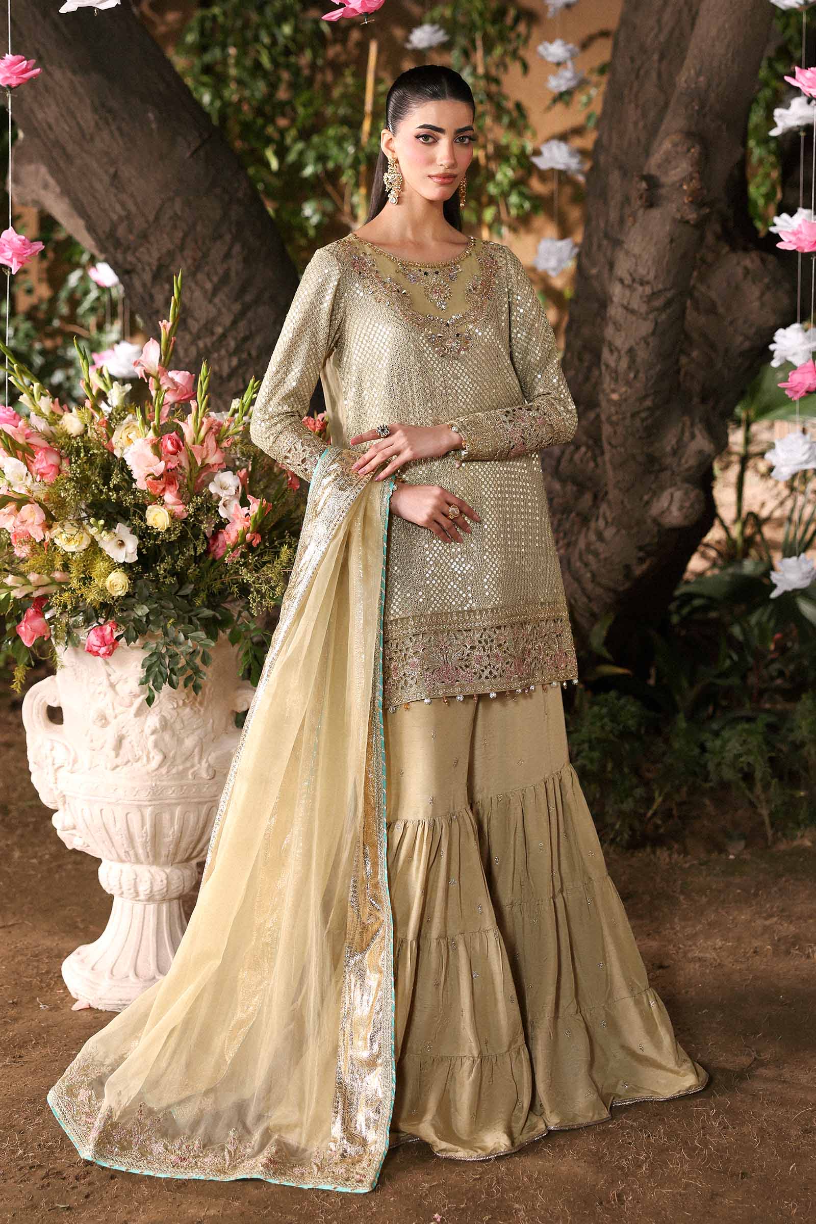 Maria.B. - Embroidered Chiffon Suit