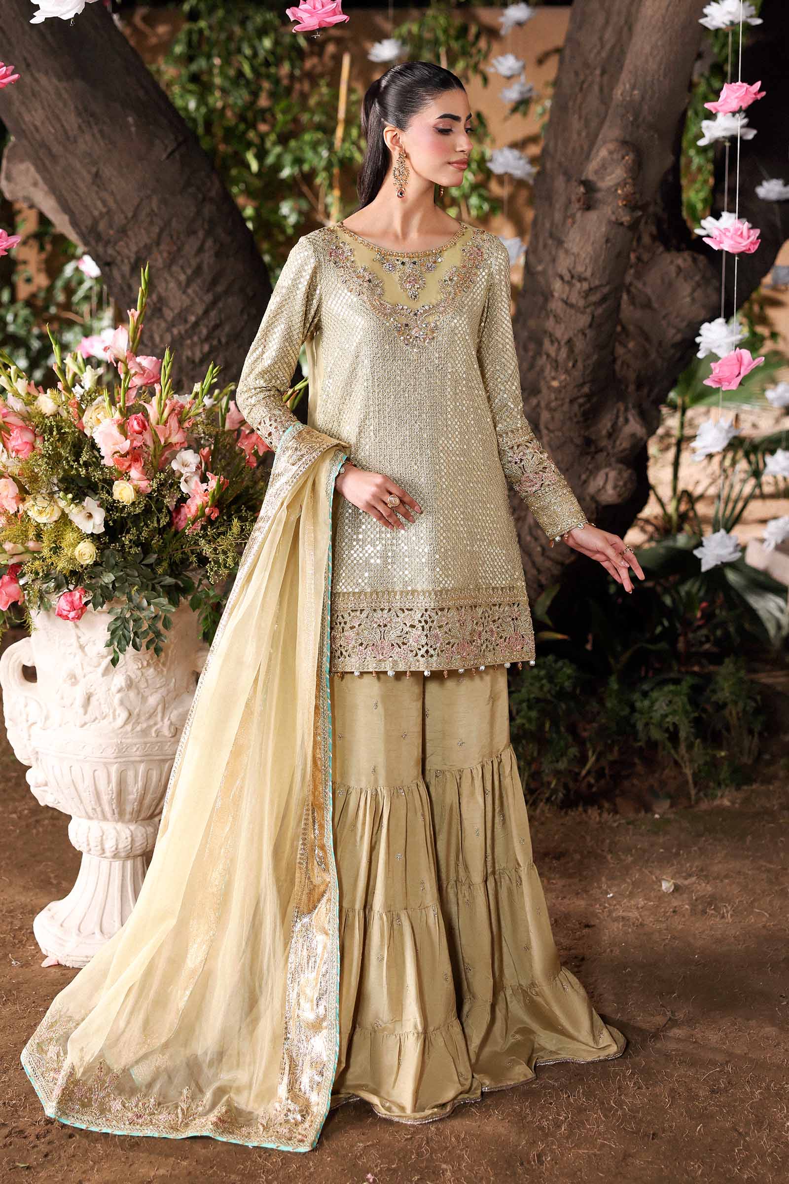 Maria.B. - Embroidered Chiffon Suit