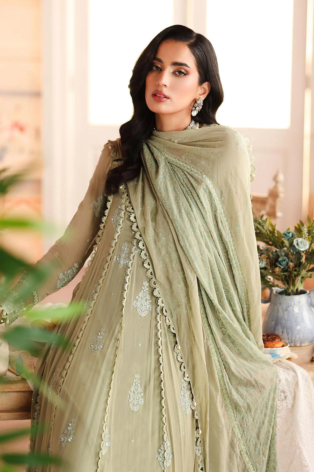 Maria.B. - 3 Piece Embroidered Chiffon Suit