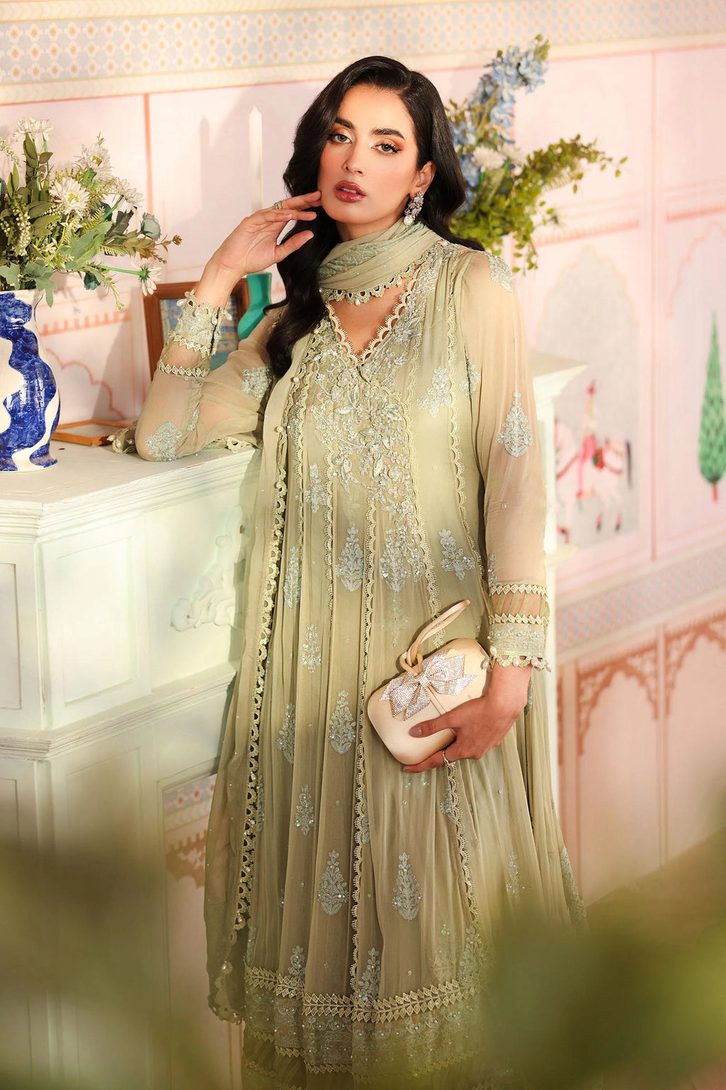 Maria.B. - 3 Piece Embroidered Chiffon Suit