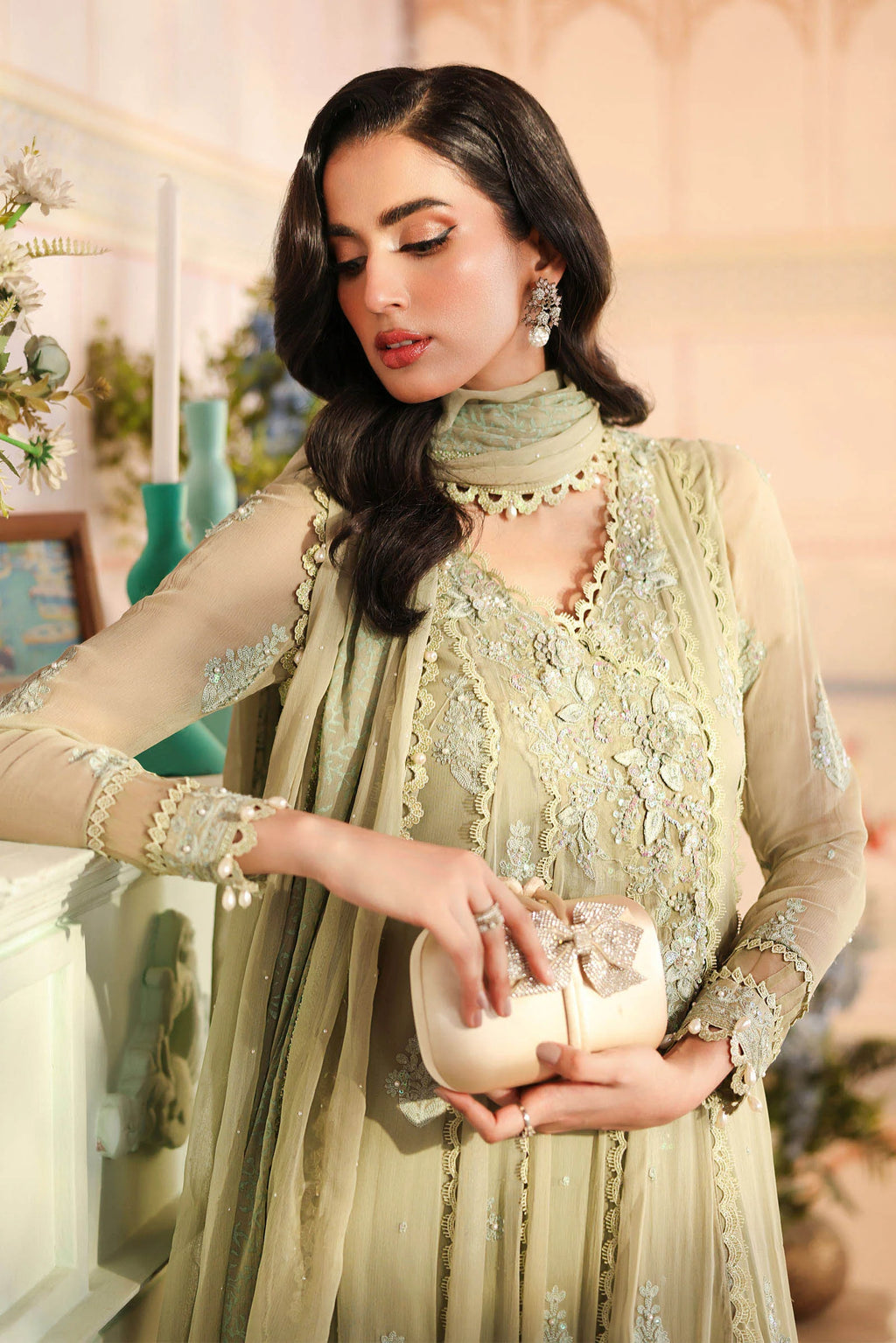 Maria.B. - 3 Piece Embroidered Chiffon Suit