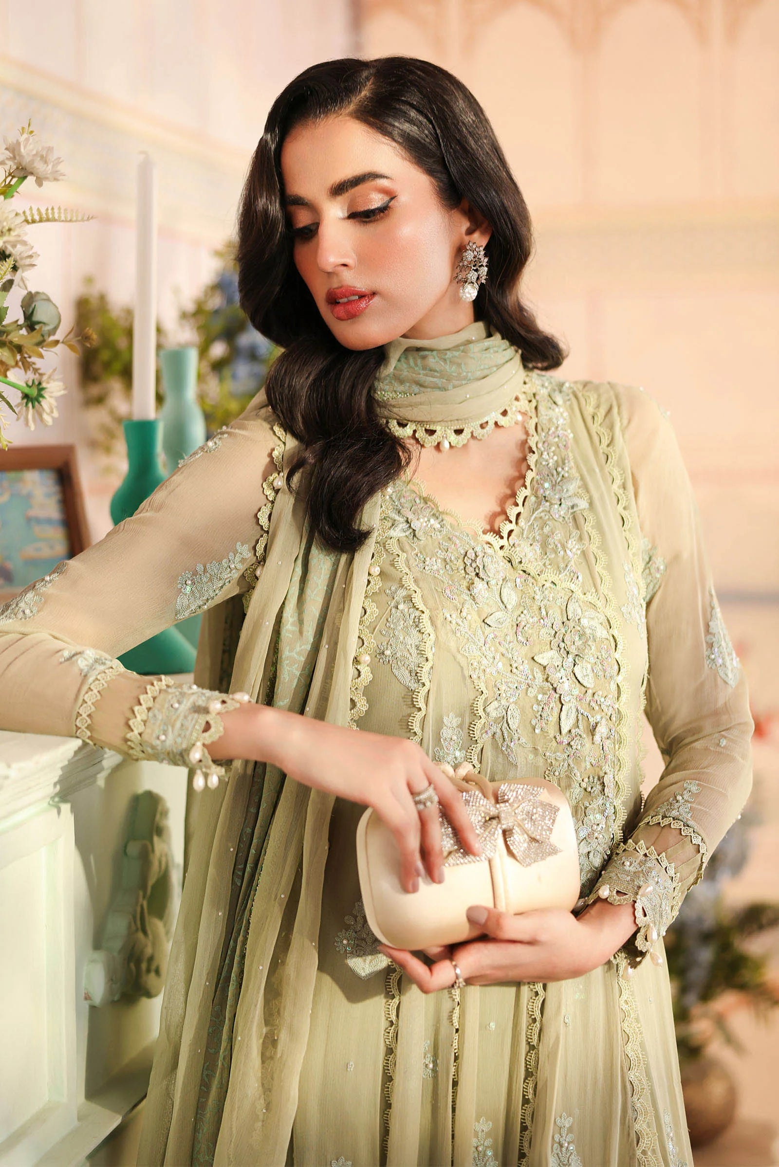 Maria.B. - 3 Piece Embroidered Chiffon Suit