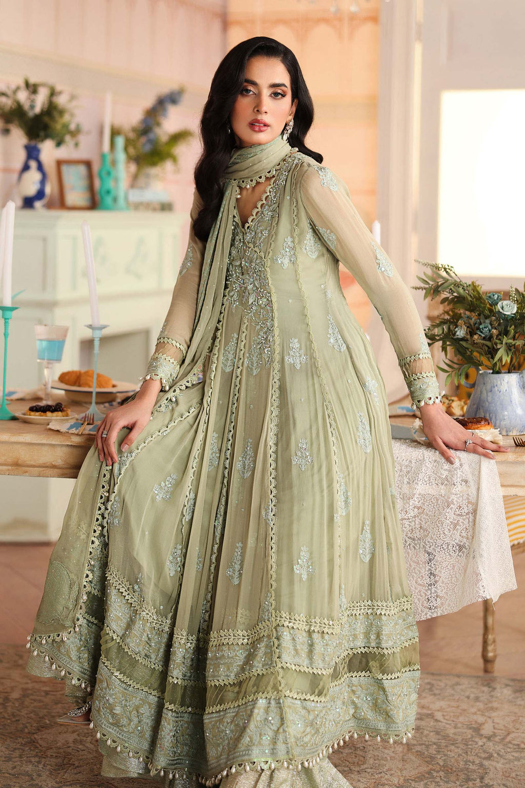 Maria.B. - 3 Piece Embroidered Chiffon Suit