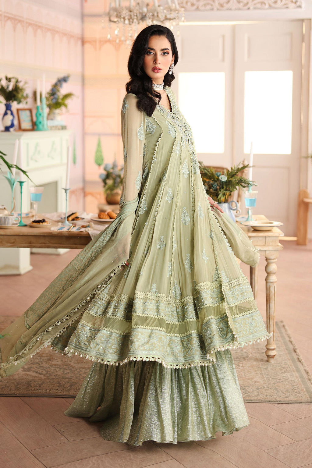 Maria.B. - 3 Piece Embroidered Chiffon Suit
