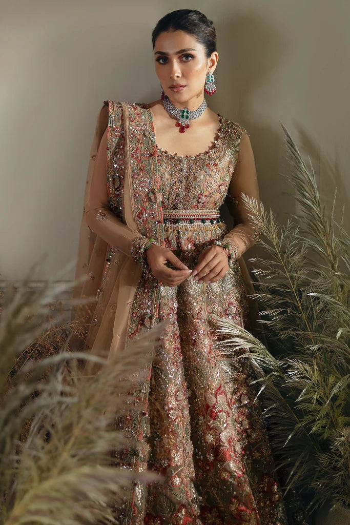 Mystic Champagne Embroidered Suit Maharani (EC24-04) - Mirha Collections